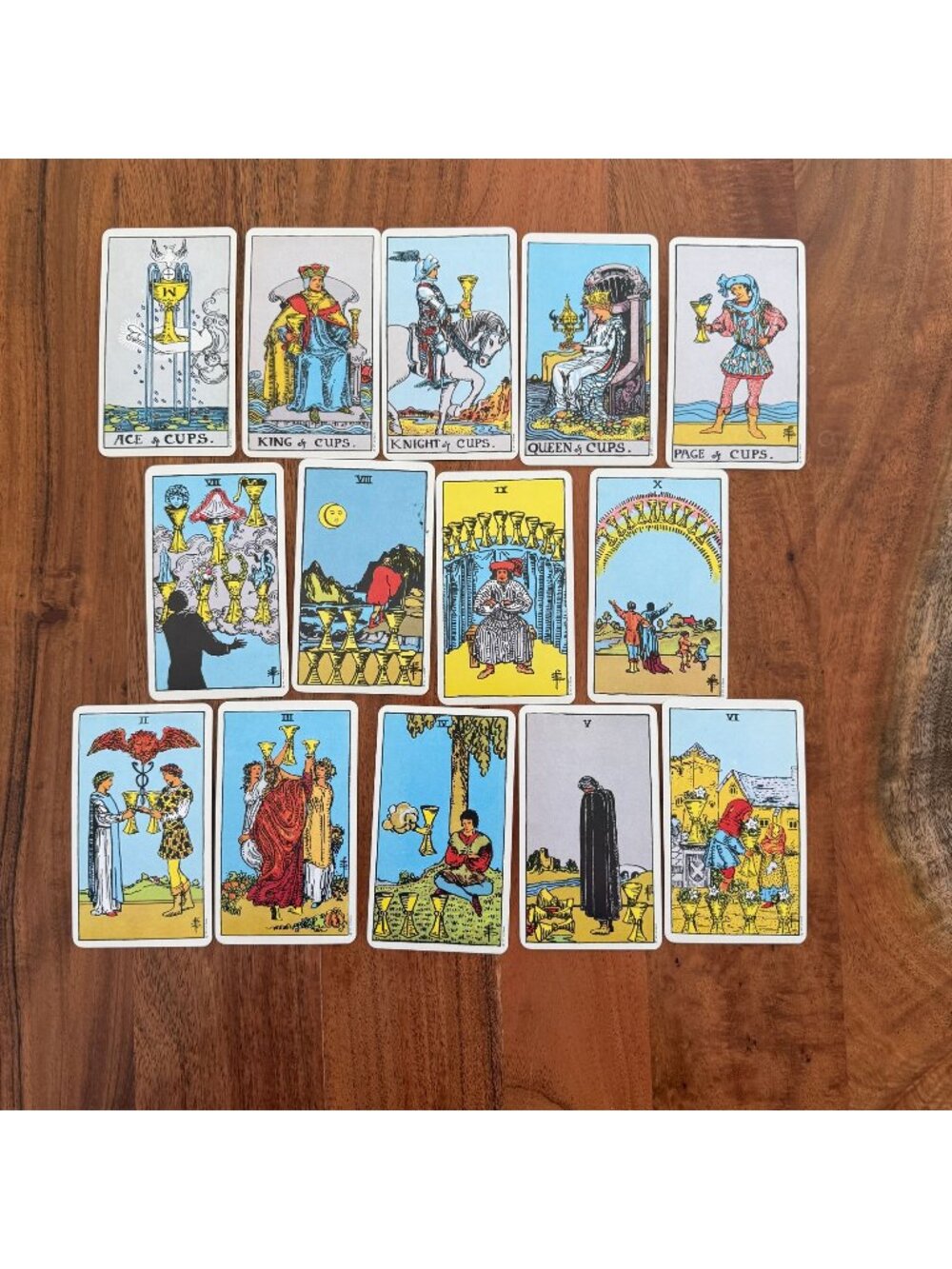 Rider Waite Tarot Cards Lot 14 Replacement Cards Suit of Cups 1971 US Games